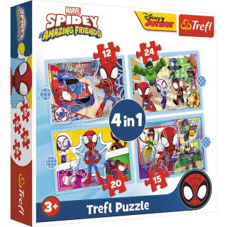 Puzzle - "4w1 (12, 15, 20, 24)" - Ekipa Spiday"a 34611 Trefl Puzzle