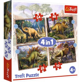 Puzzle - 4w1 - Ciekawe dinozaury / Trefl 34383 Trefl Puzzle
