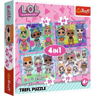 Puzzle - "4w1" - Poznaj laleczki / MGA LOL Surprise! Trefl 34613 Trefl Puzzle