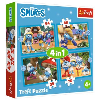 Puzzle - 4w1 - Wioska Smerfów - The Smurfs 34656 Trefl Puzzle