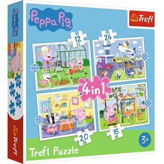 Puzzle - "4w1" - Wspomnienia z wakacji / Peppa Pig Trefl 34359 Trefl Puzzle