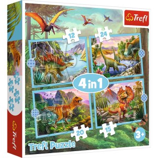 Puzzle - 4w1 - Wyjątkowe dinozaury - Trefl 34609 Trefl Puzzle