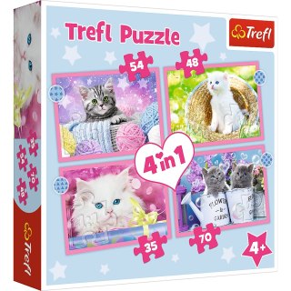 Puzzle - "4w1" - Zabawne kotki Trefl 34396 Trefl Puzzle