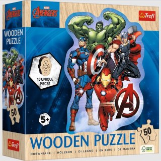 Puzzle - "50 Puzzle Drewniane Konturowe" - Przygody Avengers Trefl 20256 Trefl Puzzle