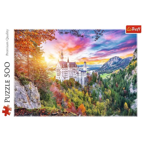 Puzzle 500 el. Widok na zamek Neuschwanstein, Niemcy Trefl 37427 Trefl Puzzle