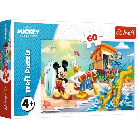Puzzle - 60 - Ciekawy dzień Mikiego i przyjaciół Trefl