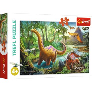 Puzzle 60 el. Wędrówka dinozaurów