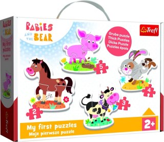 Puzzle - Baby Classic - Na farmie - Bobaski i Miś Trefl 36127 Trefl Puzzle