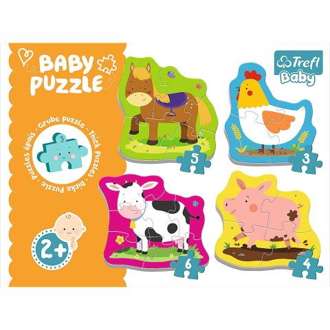 Puzzle - Baby Classic - Zwierzęta na wsi - Trefl Baby 36070 Trefl Puzzle