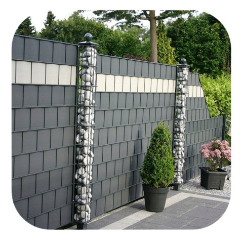 Taśma Ogrodzeniowa Ochrona UV 20 Klipsów Szara 450 g/m² 19x35m LEAN