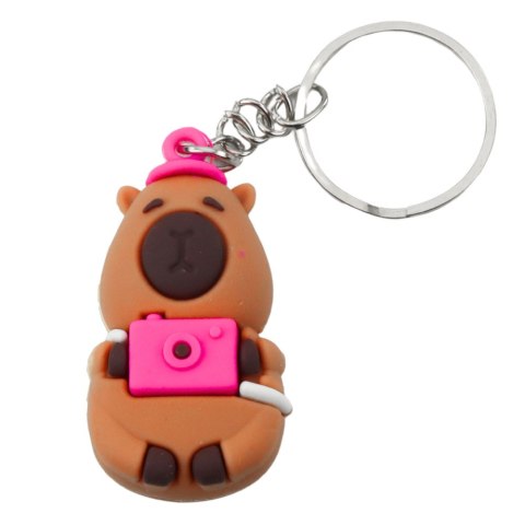 Brelok Zawieszka Kapibara Z Żółwiem Aparatem W Wannie Kółko Mix LEAN TOYS