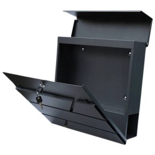 Duża Skrzynka Pocztowa Na Listy Gazety Antracytowa 37x37x11 cm LEAN