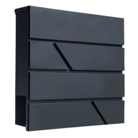 Duża Skrzynka Pocztowa Na Listy Gazety Antracytowa 37x37x11 cm LEAN