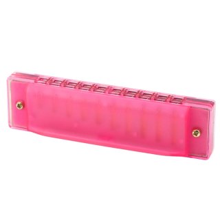Harmonijka Ustna 10-Otworowa Dla Dzieci Początkujących Etui Różowa LEAN TOYS