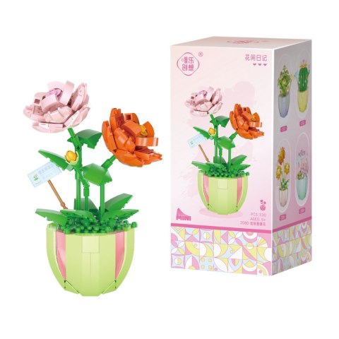 Klocki Konstrukcyjne Kwiatki W Doniczkach Kolorowe 269-444 el. LEAN Toys