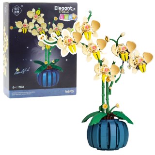 Klocki Konstrukcyjne Orchidea Storczyk W Doniczce Żółta 766 el. LEAN Toys