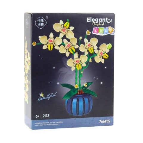Klocki Konstrukcyjne Orchidea Storczyk W Doniczce Żółta 766 el. LEAN Toys