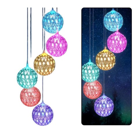 Lampki Solarne Ogrodowe LED Dzwonki Kule Marokańskie 70cm LEAN