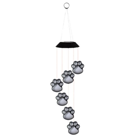 Lampki Solarne Ogrodowe LED Dzwonki Psie Łapy Kolorowe 70cm LEAN