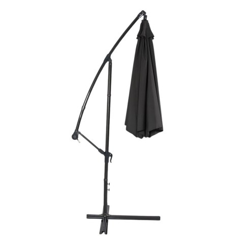 Parasol Ogrodowy Boczny Z Regulacją Pochyłu Pokrowiec 350 x 250cm Czarny LEAN