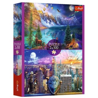 Puzzle - 2x500 - Wycieczka po Ameryce Trefl 37500 Trefl Puzzle