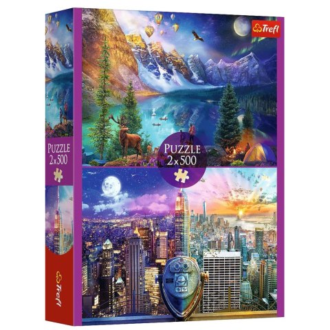 Puzzle - 2x500 - Wycieczka po Ameryce Trefl 37500 Trefl Puzzle