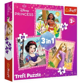 Puzzle - 3w1 - Piękne kwiaty - Disney Princess Trefl 34875 Trefl Puzzle