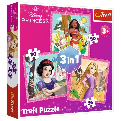 Puzzle - 3w1 - Piękne kwiaty - Disney Princess Trefl 34875 Trefl Puzzle