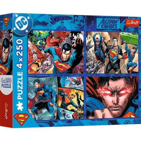 Puzzle - 4x250 - Odwaga Supermana - Warner Superman Trefl 13340 Trefl Puzzle