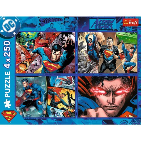 Puzzle - 4x250 - Odwaga Supermana - Warner Superman Trefl 13340 Trefl Puzzle