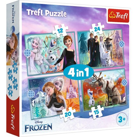 Puzzle - 4w1 (12, 15, 20, 24) - Niezwykły świat Frozen - Trefl