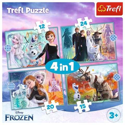 Puzzle - 4w1 (12, 15, 20, 24) - Niezwykły świat Frozen - Trefl