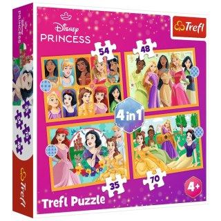 Puzzle - 4w1 Bajkowe historie - Disney Princess Trefl 34651 Trefl Puzzle