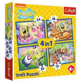Puzzle 4w1 Podwodne Życie SpongeBoba Trefl 34674 Trefl Puzzle