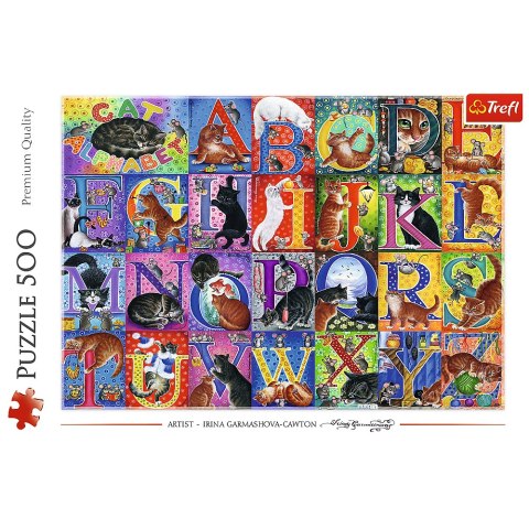Puzzle - 500 - Koci alfabet Trefl 37527 Trefl Puzzle