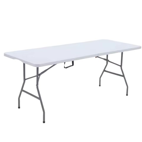 Stół Składany Z Blokadą Cateringowy Bankietowy Stolik Biały 180 x 74 cm LEAN