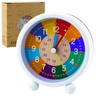 Zegar Budzik Dziecięcy Edukacyjny Kwarcowy Minuty Sekundy Kolorowy 9cm LEAN Toys