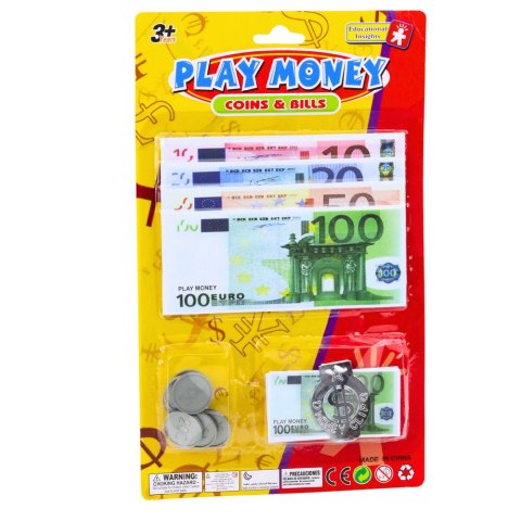 Zestaw Pieniądze Zabawkowe Euro Banknoty Monety Eurozawieszka LEAN