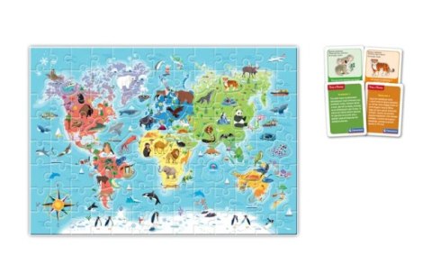 Gra edukacyjna Puzzle Quizy Zwierzęta Odkrywamy Świat Uczę się Bawiąc Język Polski Clementoni 50779 Clementoni