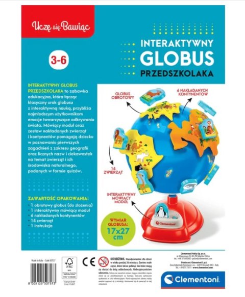 Interaktywny Globus Przedszkolaka Clementoni 50757 Clementoni