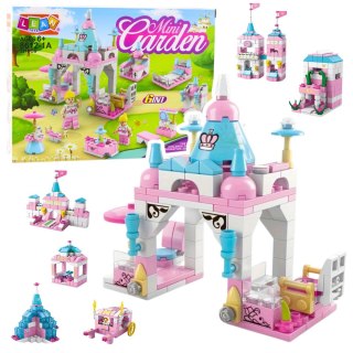 Klocki Konstrukcyjne Budynek Różowy Pastelowy 6w1 131Elementów LEAN TOYS