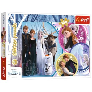 Puzzle - 100 Glitter - W blasku miłości - Disney Frozen 2 Trefl 14817 Trefl Puzzle