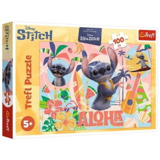 Puzzle 100 - Stitch i przyjaciele w akcji - Disney Trefl 16495 Trefl Puzzle