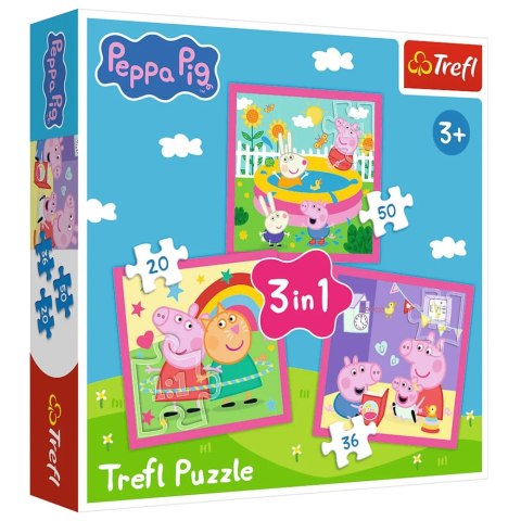 Puzzle 3w1 - Peppa i przyjaciele - Peppa Pig Trefl 34873 Trefl Puzzle