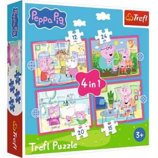 Puzzle 4w1 (12,15,20,24) - Peppa uwielbia przygody Trefl