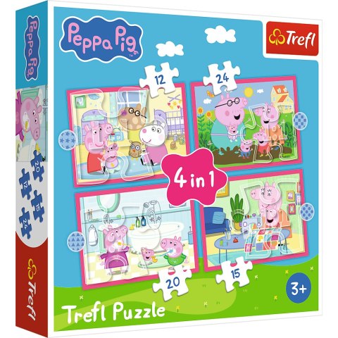 Puzzle 4w1 (12,15,20,24) - Peppa uwielbia przygody Trefl