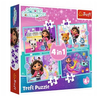 Puzzle - 4w1 -Przygoda Gabby - Gabby"s Dollhouse Trefl 34670 Trefl Puzzle