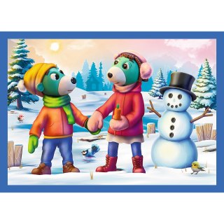 Puzzle - 4w1 - U Treflików pada śnieg Trefl 34657 Trefl Puzzle