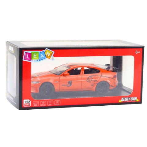 Samochód Metalowy Jaguar Światła Dżwieki Pomarańczowy LEAN Toys