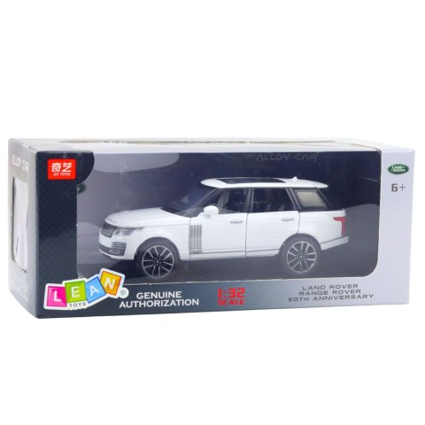 Auto Range Rover Metalowe Suv Białe 1:32 Światła Dźwięki LEAN Toys